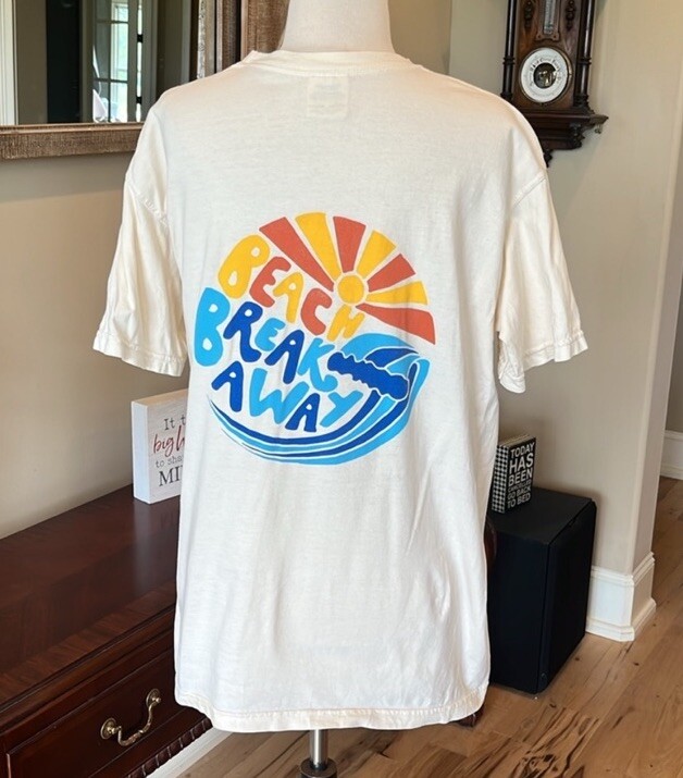 Comfort Colors Beach Tee Shirt Mens Medium Womens Short Sleeve Beige