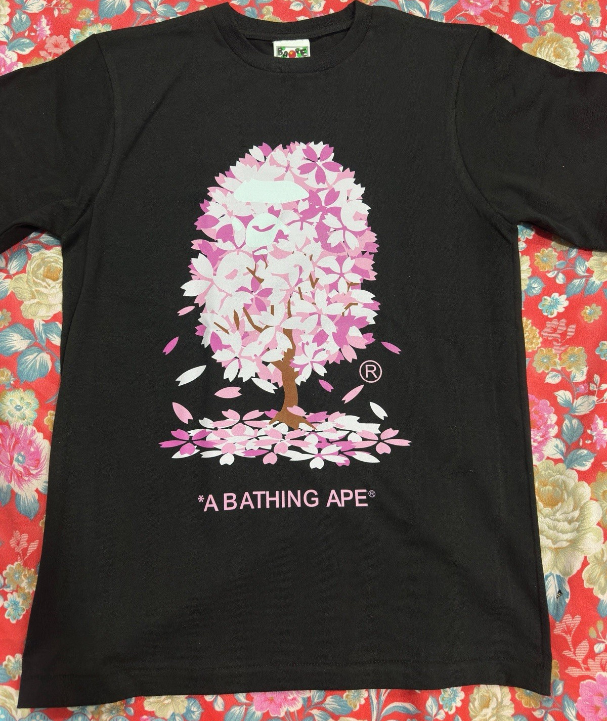 A Bathing Ape Black Sakura Tree Graphic Men’s T-Shirt
