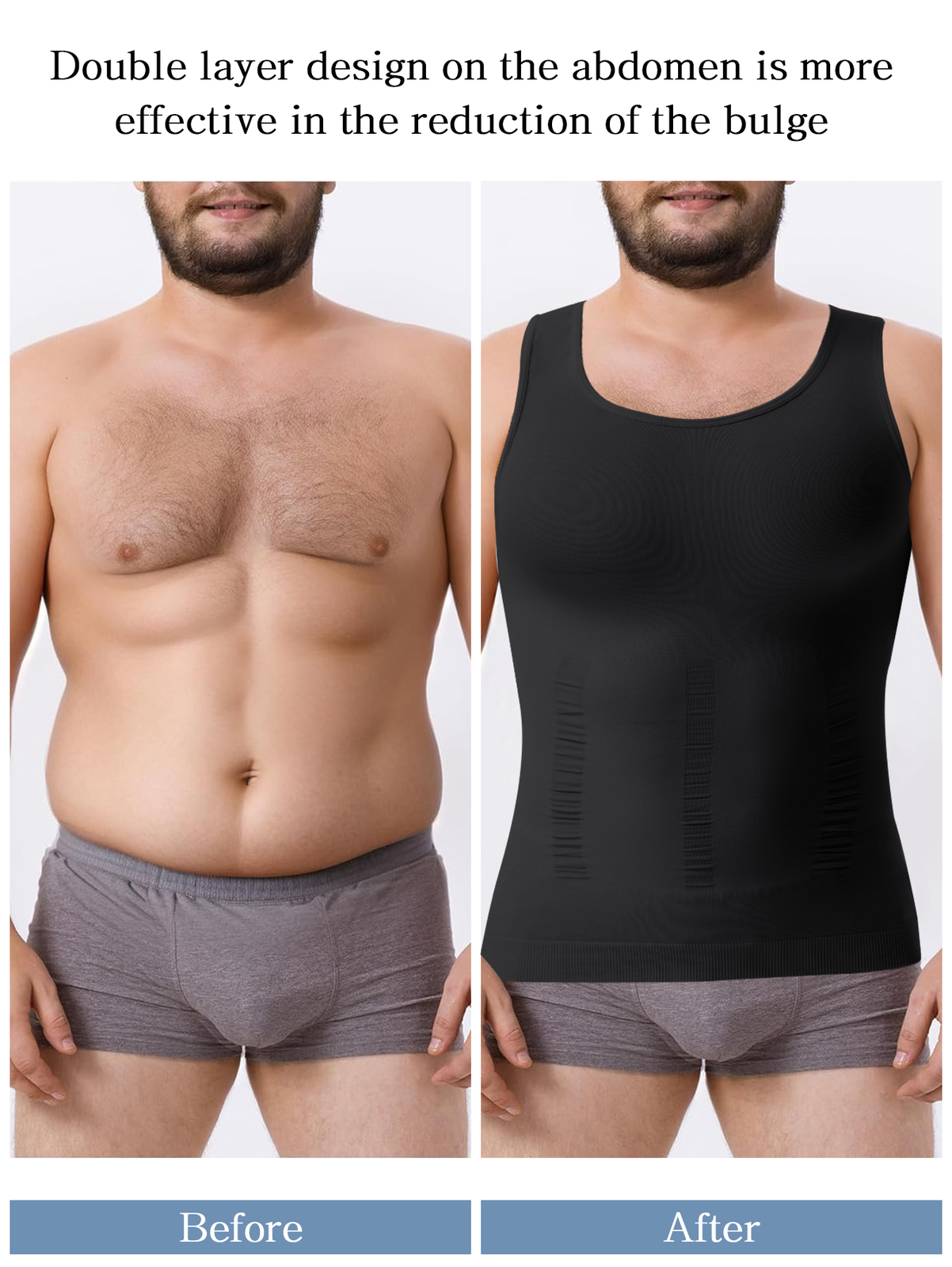 Mens Body Shaper Slimming Tummy Vest Compression Tank Top Faja camisa de hombre