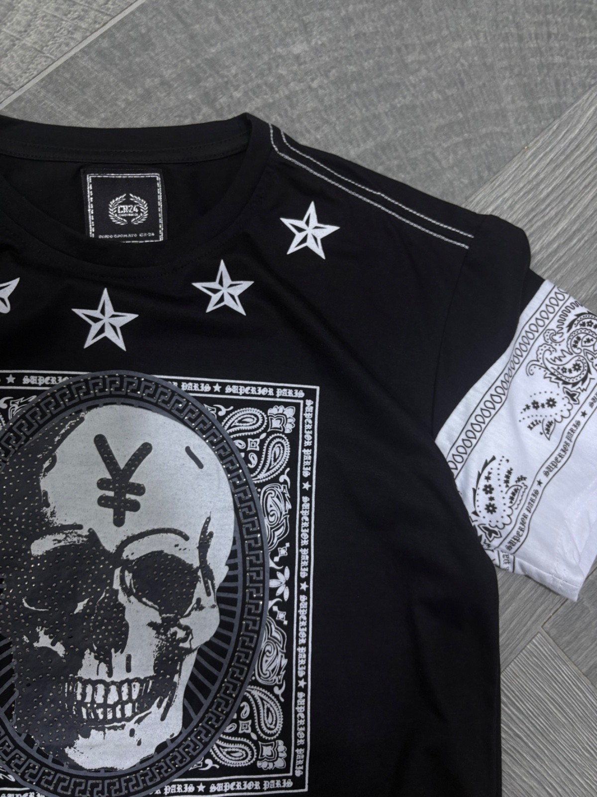 Bordo Cromato 24 t-shirt features a bold skull graphic tee | medium