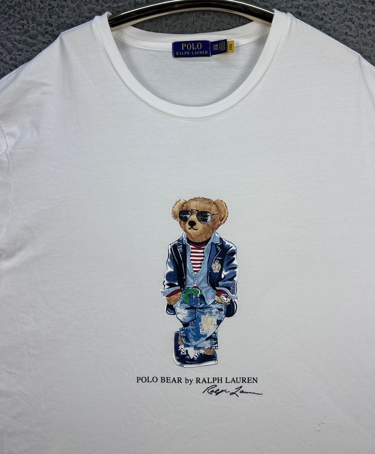 Polo Ralph Lauren Custom Fit Polo Bear T-Shirt Size 3XB Big White Preppy S/S