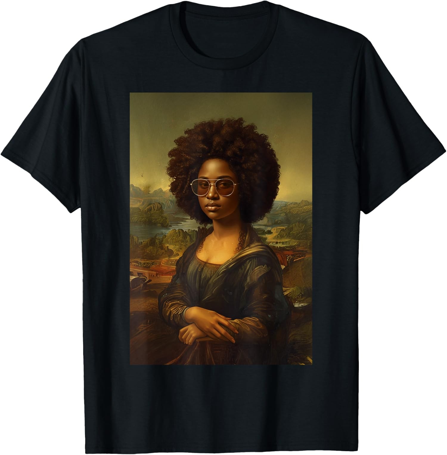 Black Mona Lisa Afro African American Black History Unisex T-Shirt