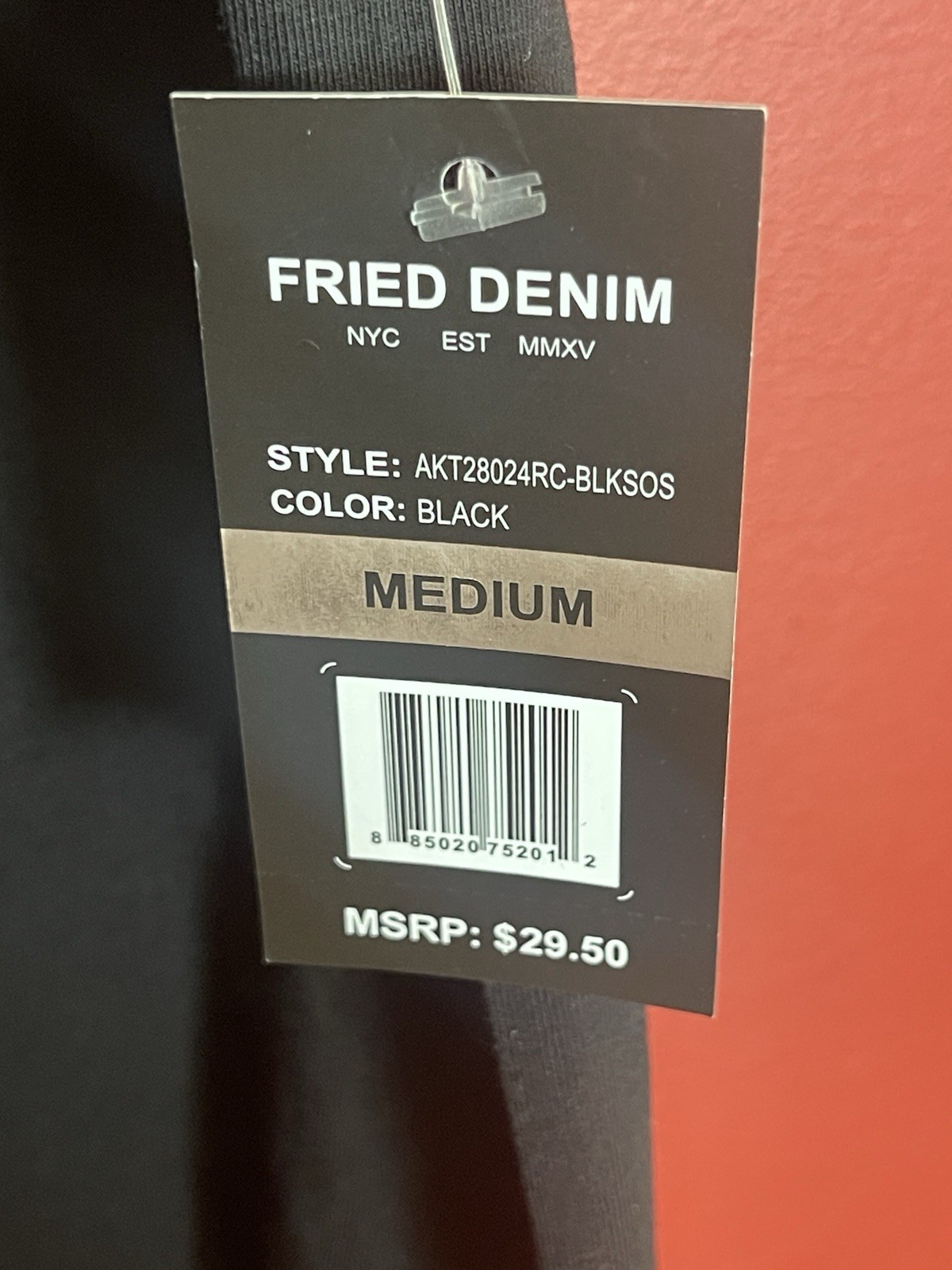Fried Denim Black T-Shirt Short Sleeve Mens Size M, For Men Height 5.3-5.7 Feet