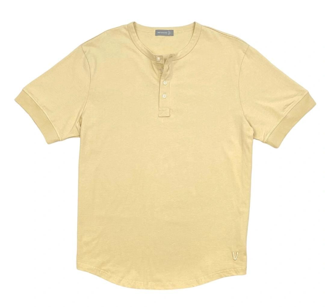 VarietyAthletics Mens Soft Pima Cotton Elastic Sleeve Cuff Henley T-Shirt