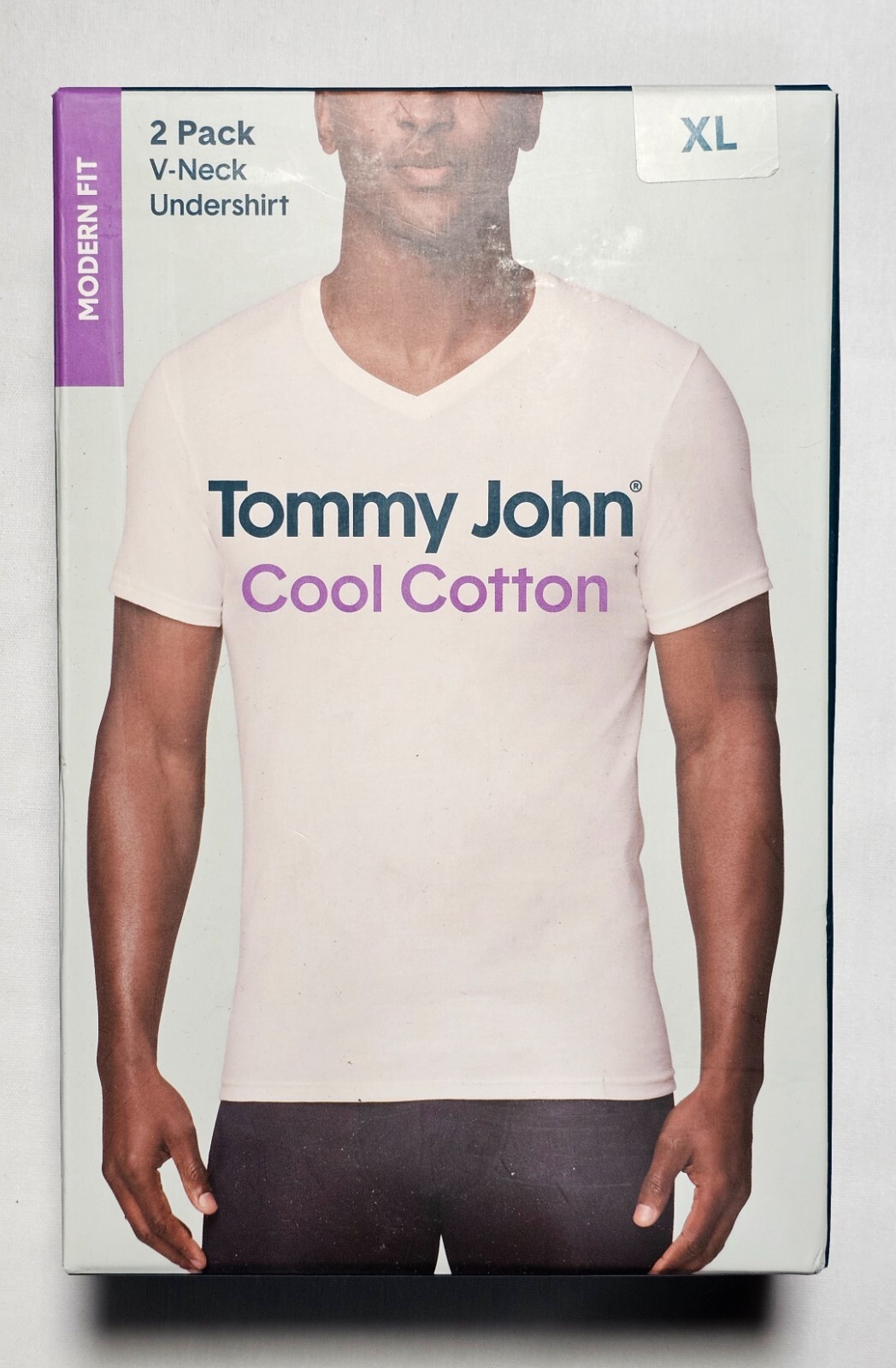 Tommy John Cool Cotton V-Neck Undershirt Modern Fit XL – White – 2-Pack