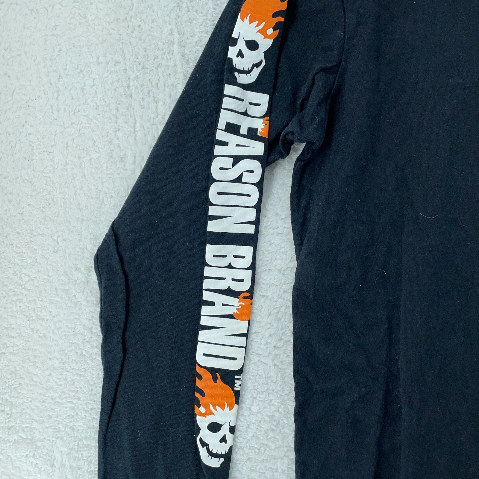 Reason Brand Design Studio Skull Flame Placement Shirt Mens XL Black Streetwear