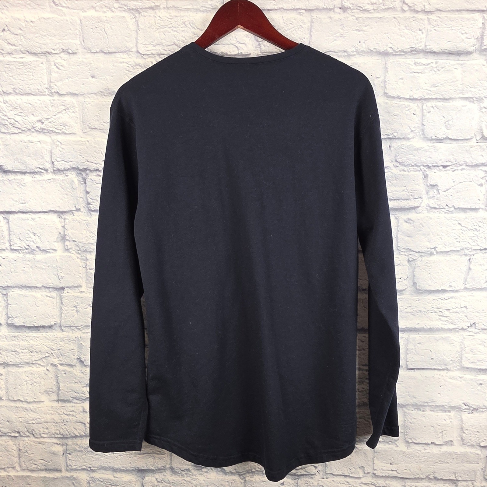 Lot of 2 BYLT Drop Cut Button Henley Long Sleeve Shirt Navy Blue Size Small