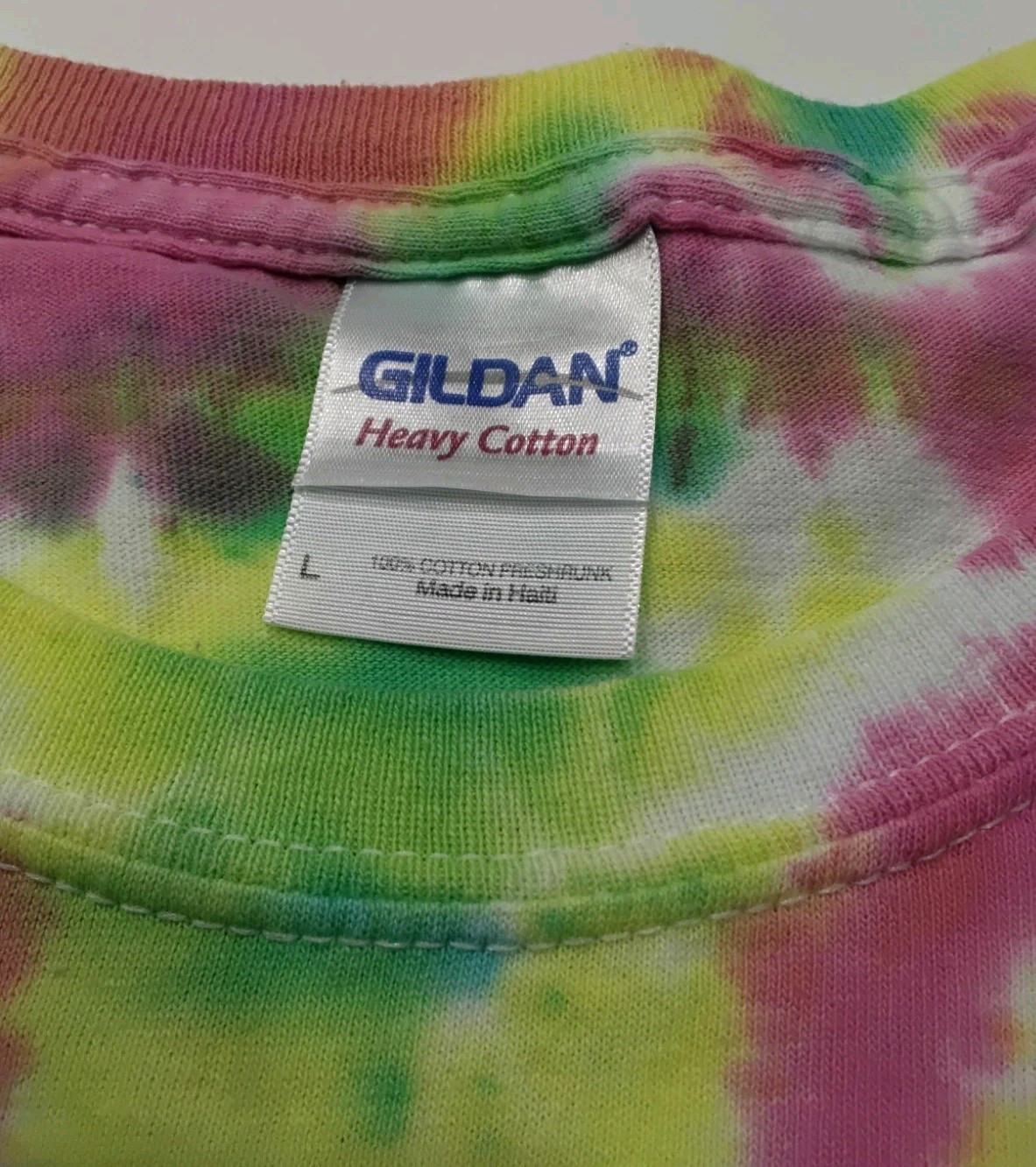 New Tie Dye Men’s T-Shirt Yellow Pink Adult Large Multicolor Summer Spider