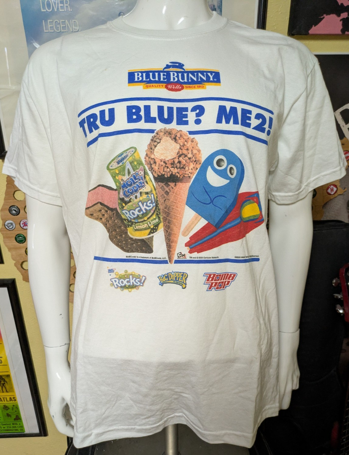Blue Bunny Ice Cream Tru Blue Foster’s Home For Imaginary Friends T Shirt Large
