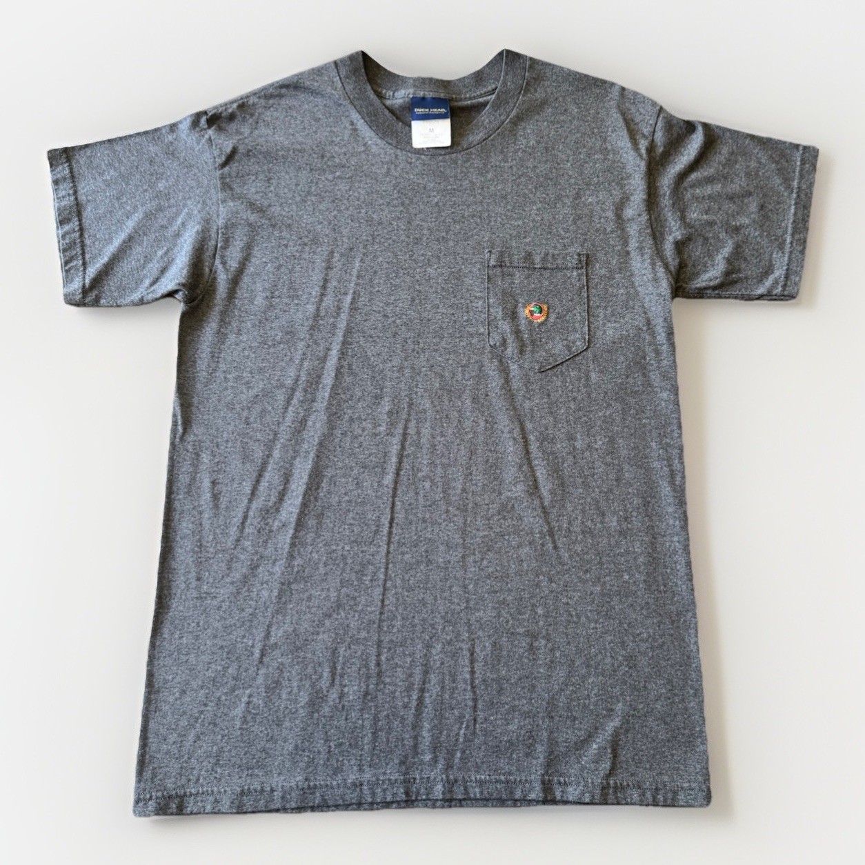 Duck Head Pocket Tee USA Made Gray Heather Vintage 90s Style Cotton M