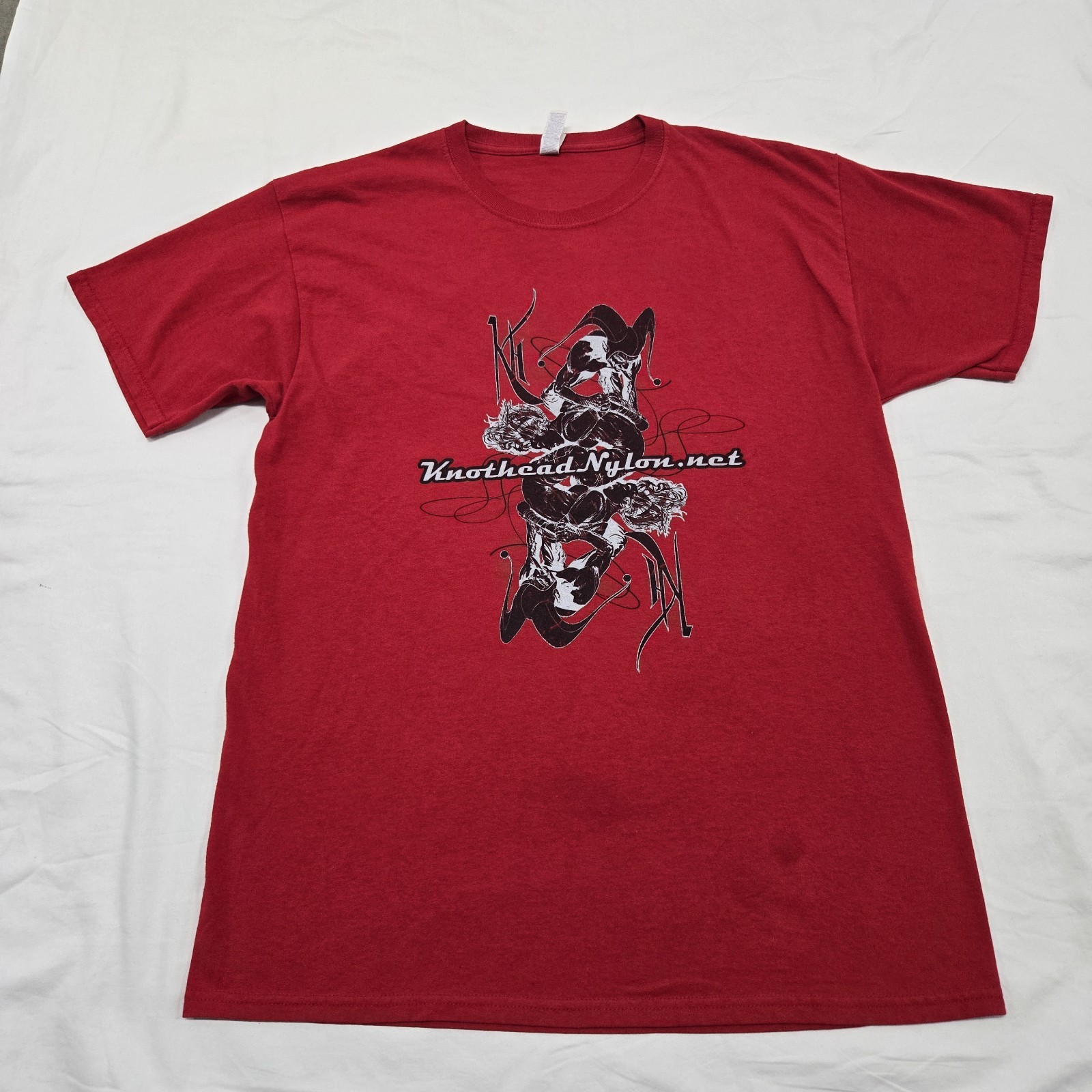 Size M/L Knothead Nylon T-Shirt Red Berry Nize Jester Rope Bondage Graphic Tee