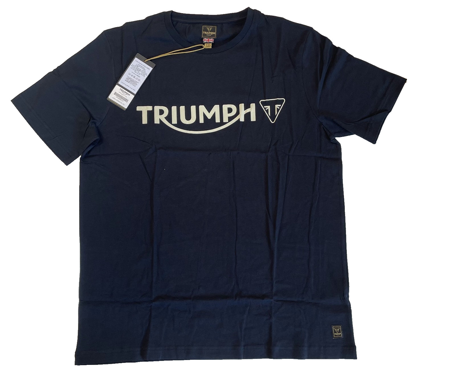 Triumph Cartmel T Shirt Mens 2XL Jet Black Cotton Classic Fit Logo Short Sleeve