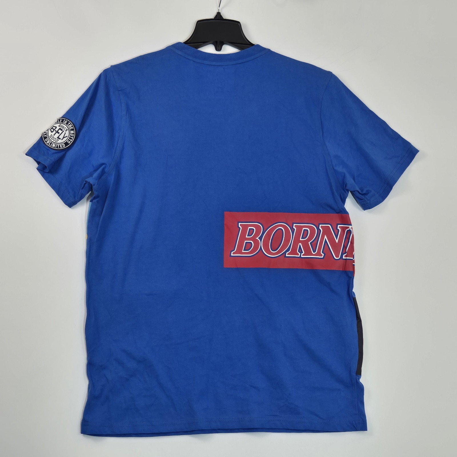 Born Fly Men’s T-Shirt Size XL Any town USA Short Sleeve Cotton Blue Multi (57)