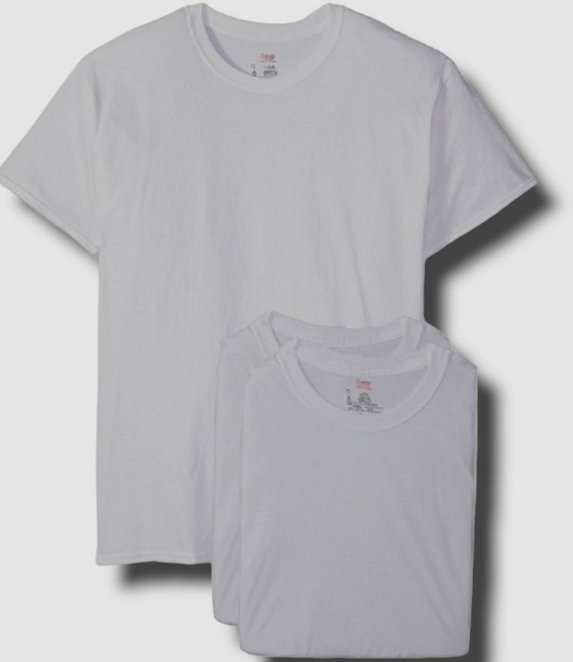 $27 Hanes Platinum Men White 3-Pack Tagless Crew-Neck Undershirt T-Shirt Size S