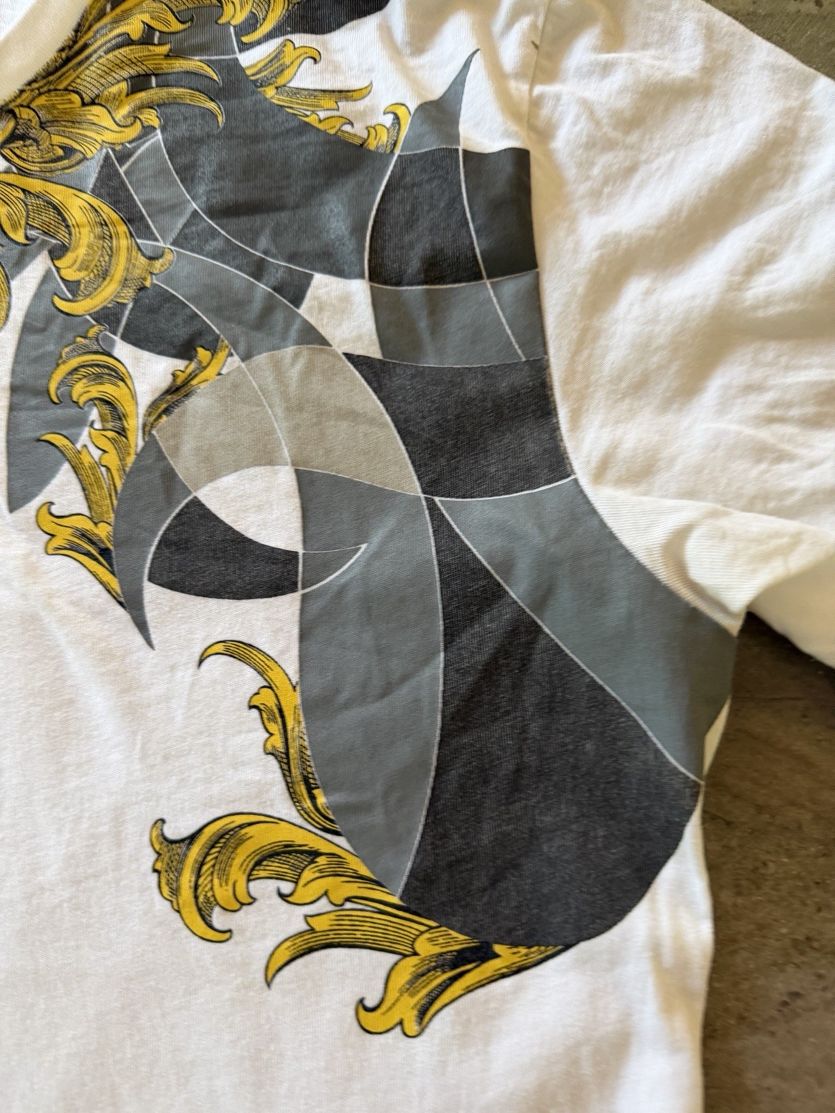 Versace Collection White Nero Stampa Print Crew Neck Short Sleeve T Shirt XXL