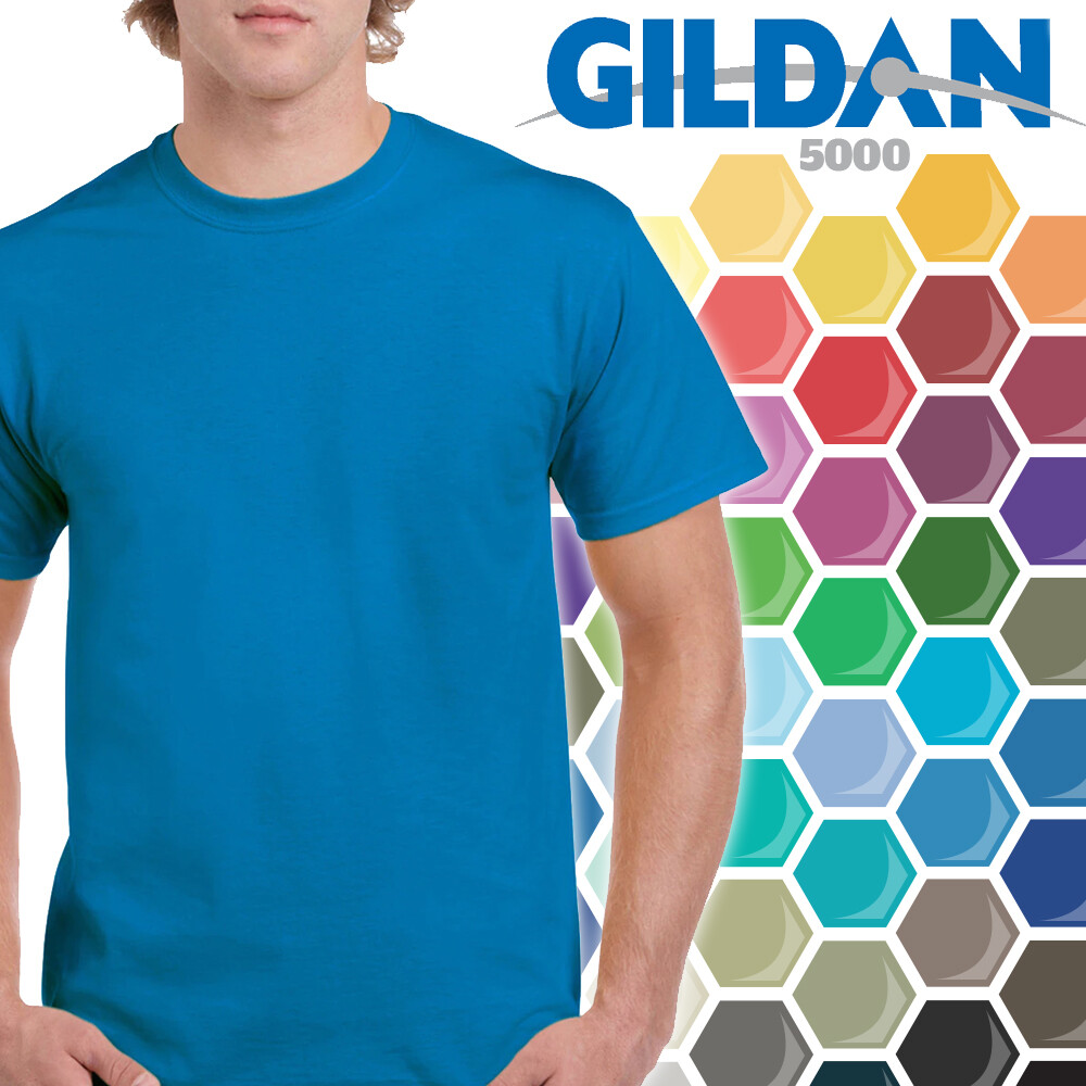 Gildan 5.3 Ounce Heavy Cotton Blank Tees – Mens Short Sleeve Cotton Tees in 2XL!