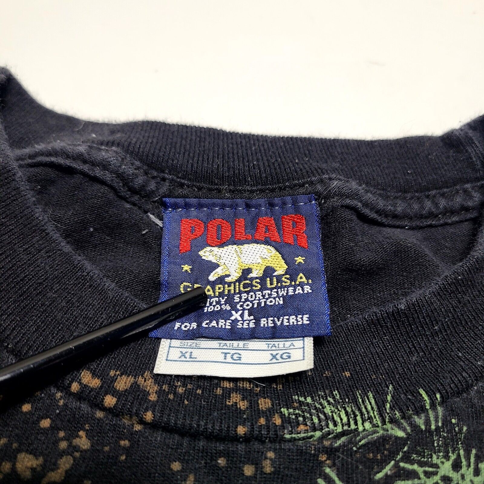 Vintage Polar Graphics USA Grizzly Bear Native Dreamcatcher T-shirt Size XL