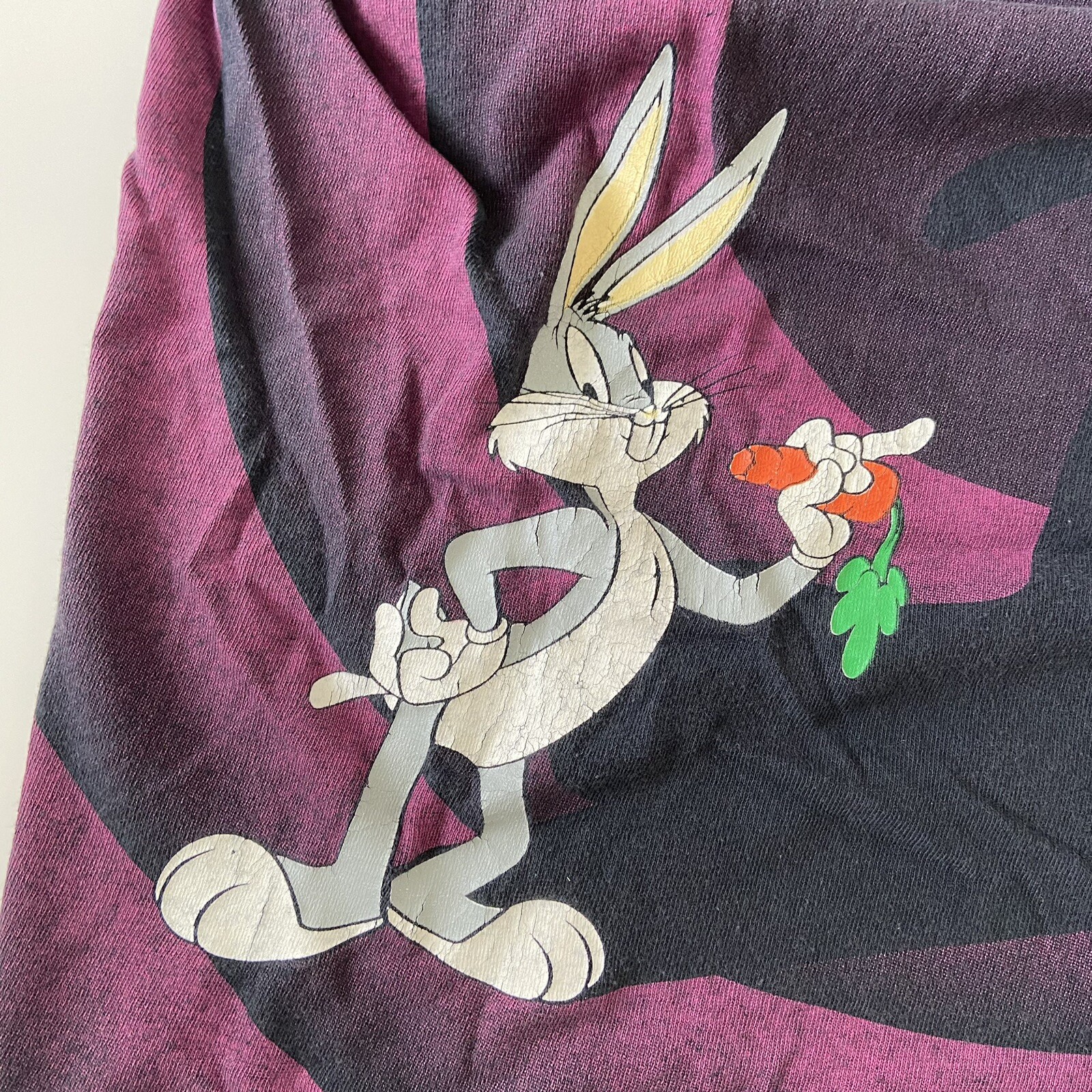 Vintage 1992 Wild Oats Bugs Bunny Shadow T-Shirt Mens XL Looney Tunes AOP Tee