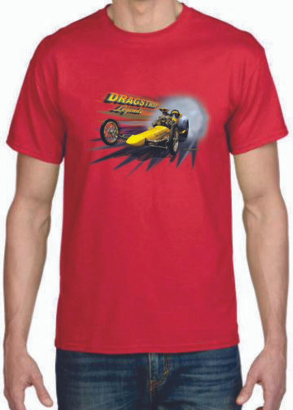 Adult DryBlend® T-Shirt – (YELLOW DRAGSTER LEGENDS – HOT ROD)