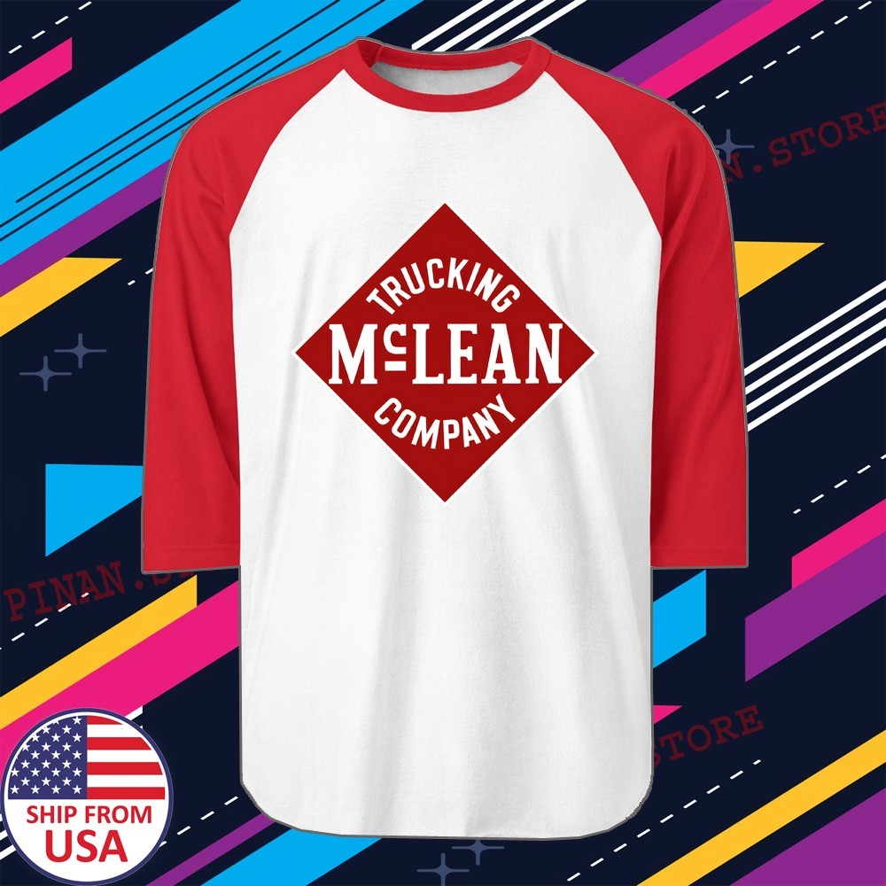 McLean Trucking Company 1934 Vintage Men’s Raglan Red Size S to 2XL