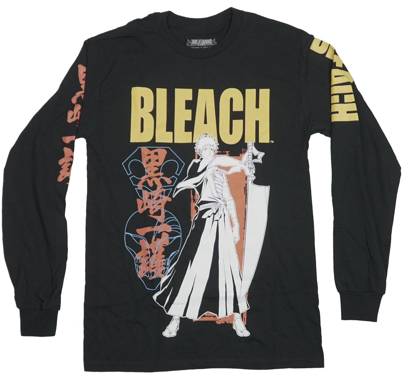 Bleach Long Sleeve Mens T-Shirt – Silhouette Styled Ichigo Solem Stance