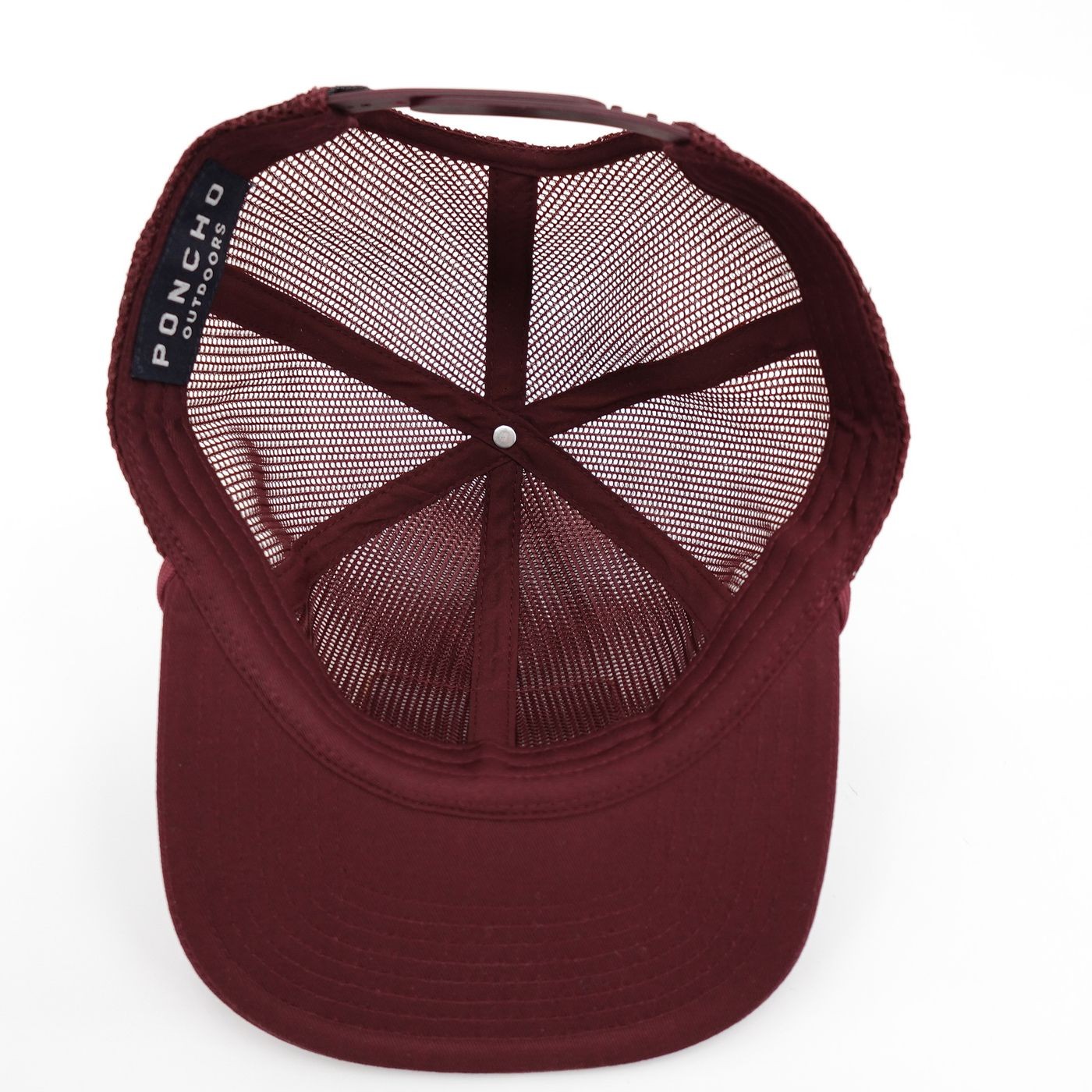 Poncho Outdoors Hat cap Mens Maroon Javelina Patch Trucker Snapback Mesh Fishing