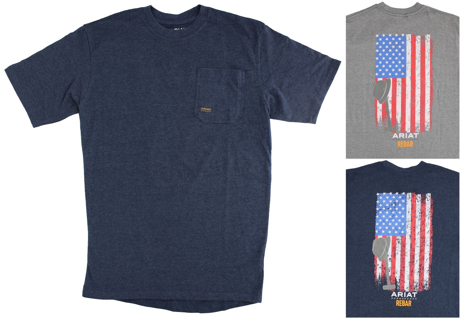 Ariat Men’s Graphic T-Shirt Rebar Cotton Strong Blended, Short Sleeve Pre-Wash