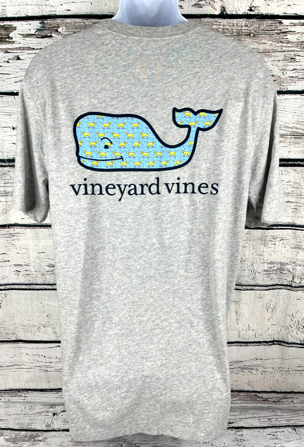 Vineyard Vines Men’s Golden Retriever Dog Whale Gray T-Shirt Size Large – NEW