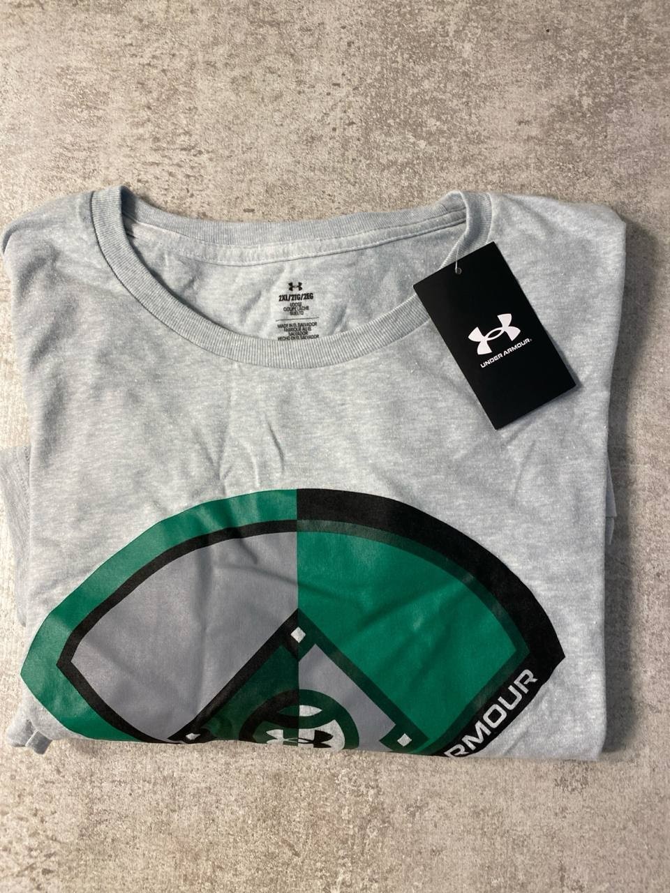 Under Armour Men’s 2XL Gray Baseball Diamond Graphic T-Shirt NWT Short Sleeve