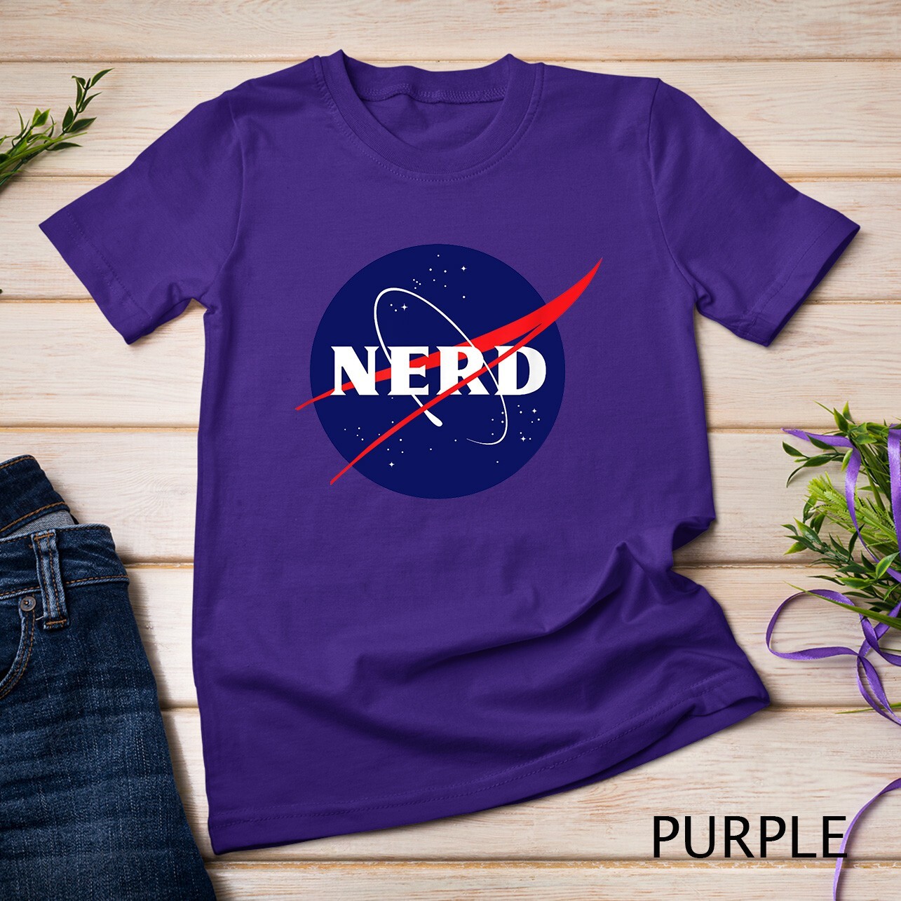 Funny NASA Nerd Logo Parody Science Astronomy Astronaut Unisex T-shirt