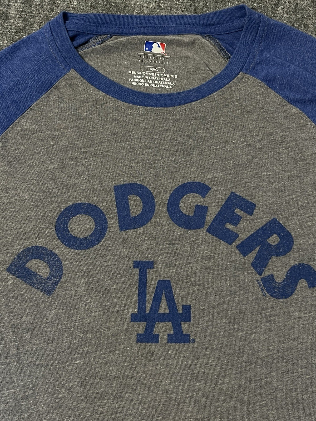 LA Dodgers T Shirt Adult Large Genuine Merchandise cotton Blue Gray Baseball MLB