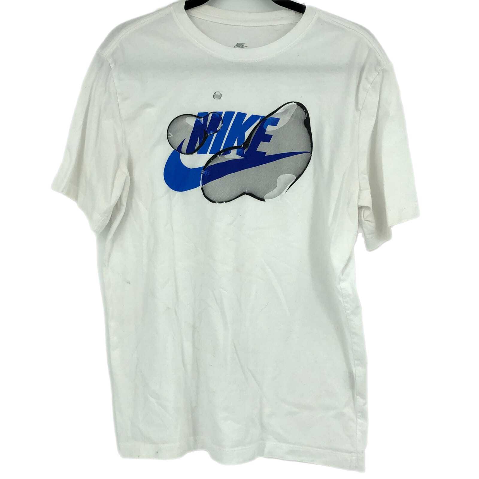 Nike White & Blue Classic Cotton T-Shirt | Ideal for Any Occasion