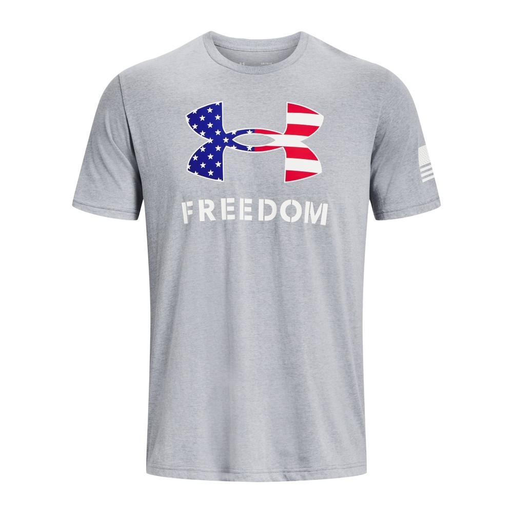 Under Armour 1370811 Men’s UA Freedom Logo T-Shirt, Steel Light Heather 2X-Large
