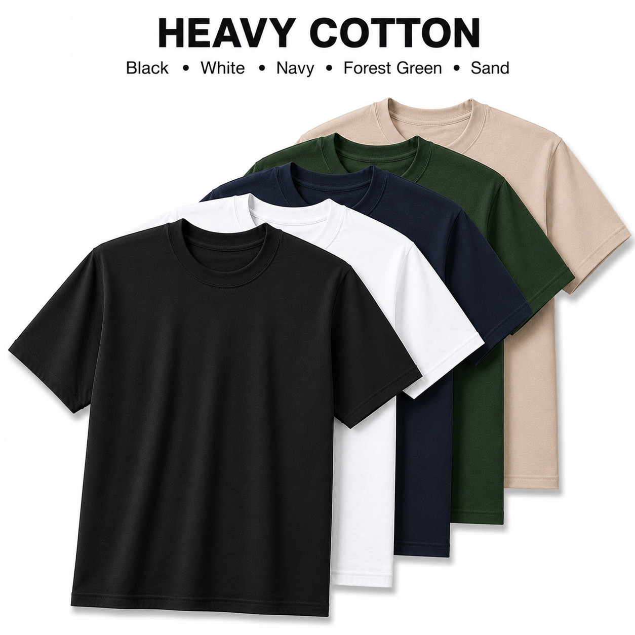 Gildan Heavy Cotton 5000 T-Shirt 3 & 5 Pack Men’s Fashion Color Cotton Tee S-5XL