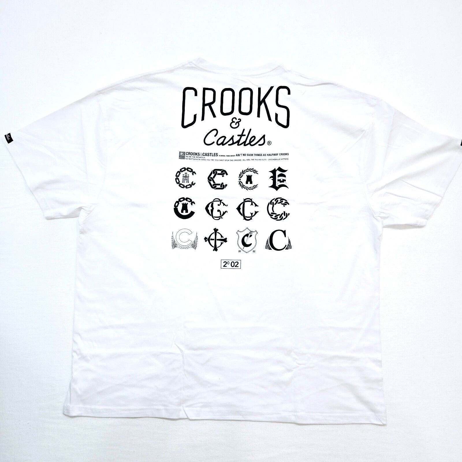 Crooks and Castles Big & Tall Men’s T-Shirt Design Black & White Short Sleeve