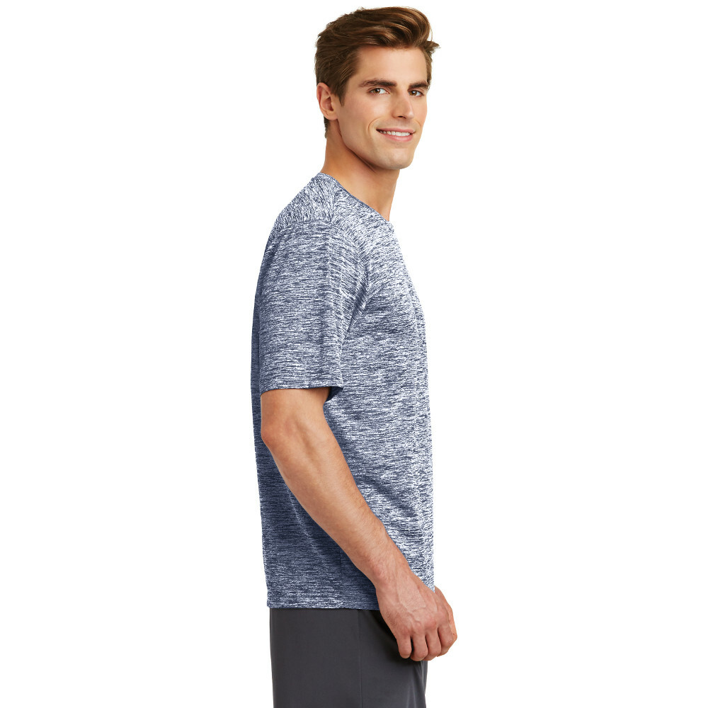 Sport-Tek ST390 Mens T Shirt Electric Heather Gray Navy Size Large 42-44”