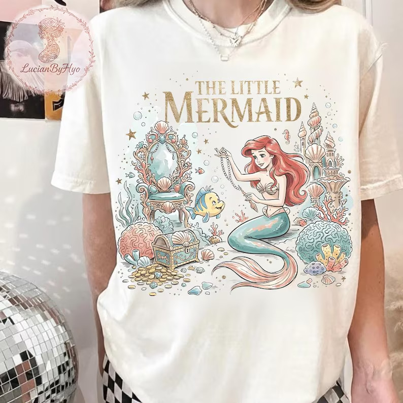 The Little Mermaid Shirt, Disney Princess Tee, Ariel Princess Graphic T Shirt