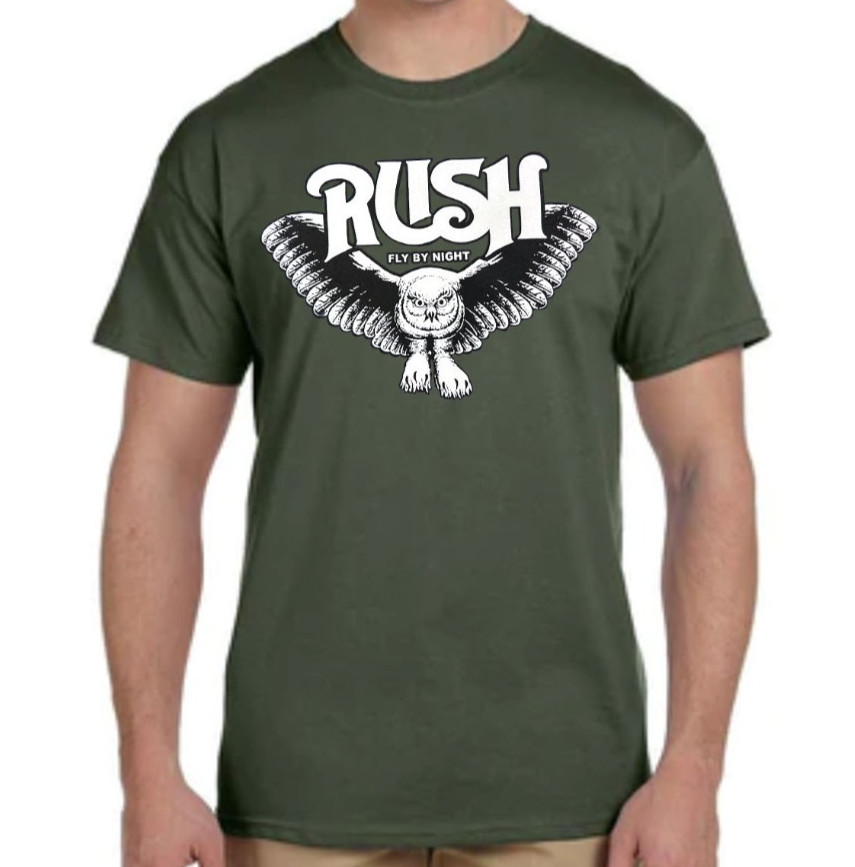 Rush Fly By Night Rock Band Men’s T Shirt (Multiple Colors)