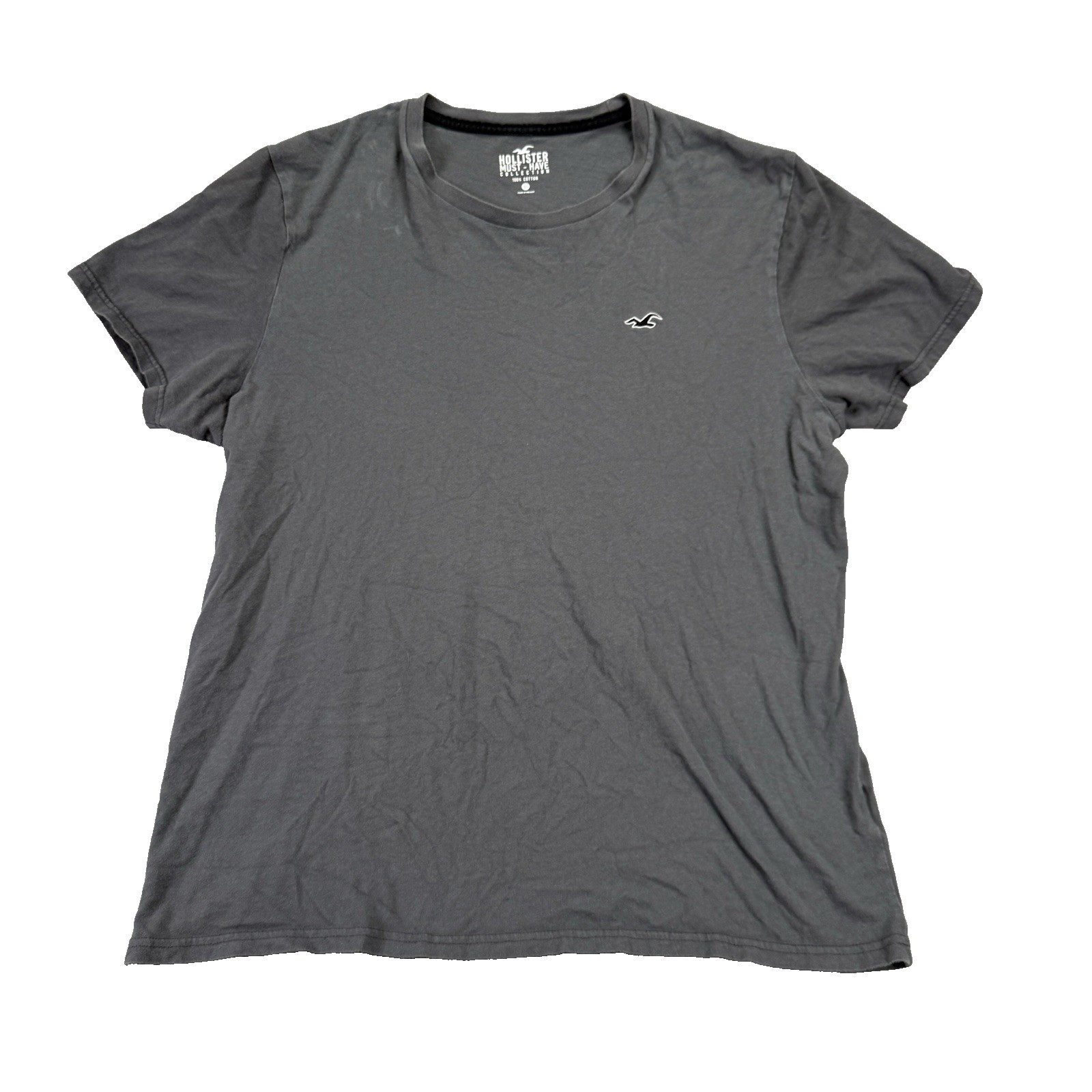 Hollister T Shirt Mens XL Gray Must Have Collection Embroidered Logo Crewneck