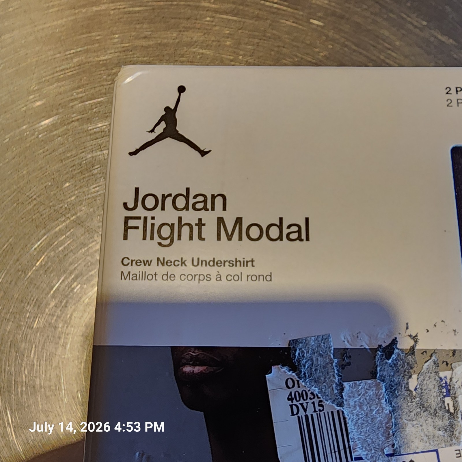 Jordan Flight Modal Crew Neck Undershirt Navy And Light Blue 2 Pack Size Small