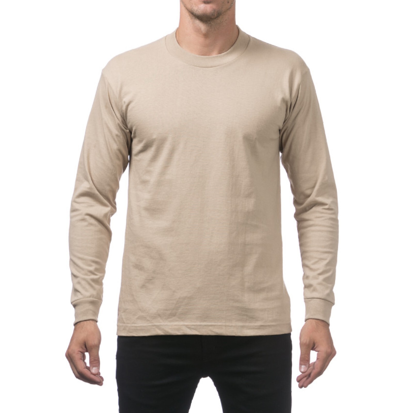 PROCLUB MENS HEAVYWEIGHT LONG SLEEVE T SHIRTS PRO CLUB CASUAL COTTON TEE SHIRT
