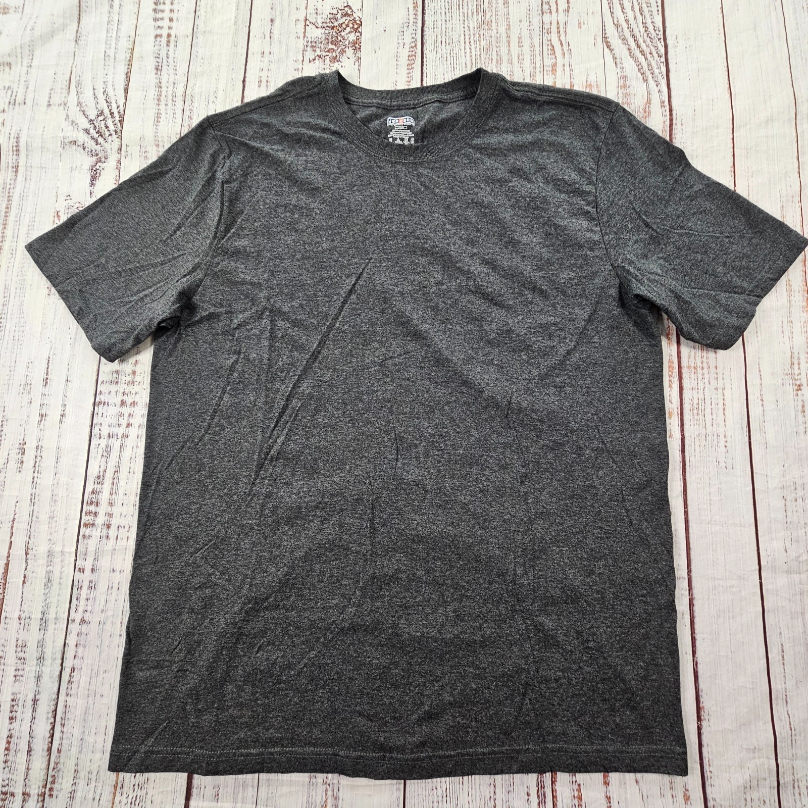 Jerzees Gray Short Sleeve Cotton Blend T-Shirt Men’s L