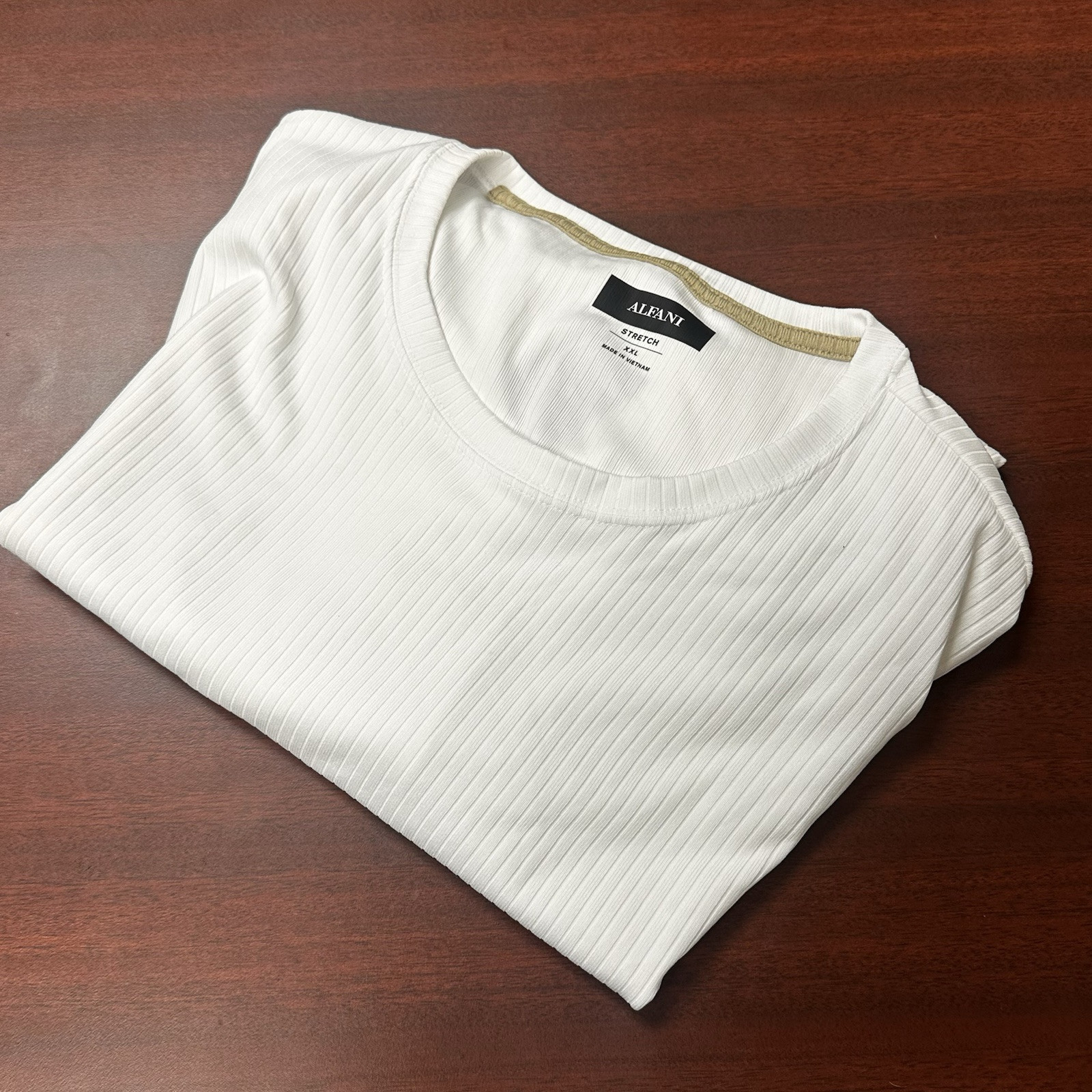 Alfani Stretch Fashion Tee Mens Size XXL White T Shirt Stretch NWT FLAW