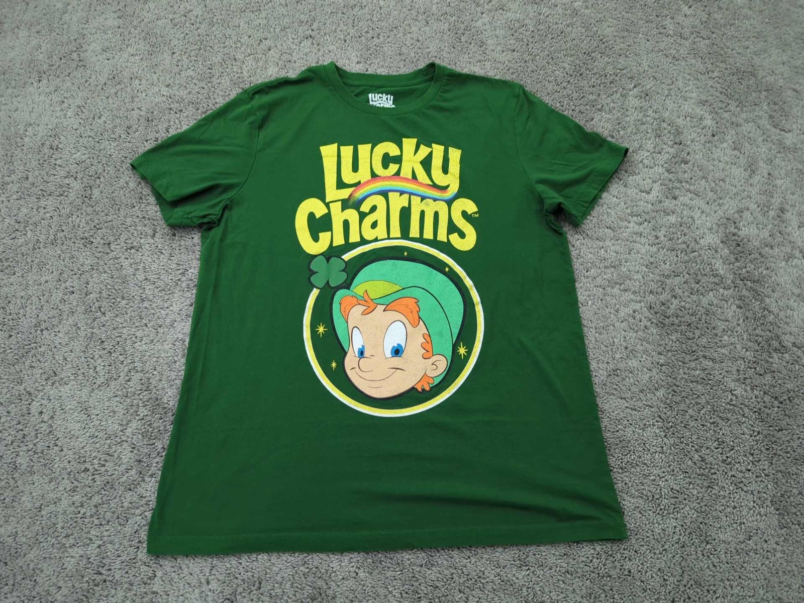 Lucky Charms Leprechaun T Shirt Mens XL Green Short Sleeve Cotton Blend Casual
