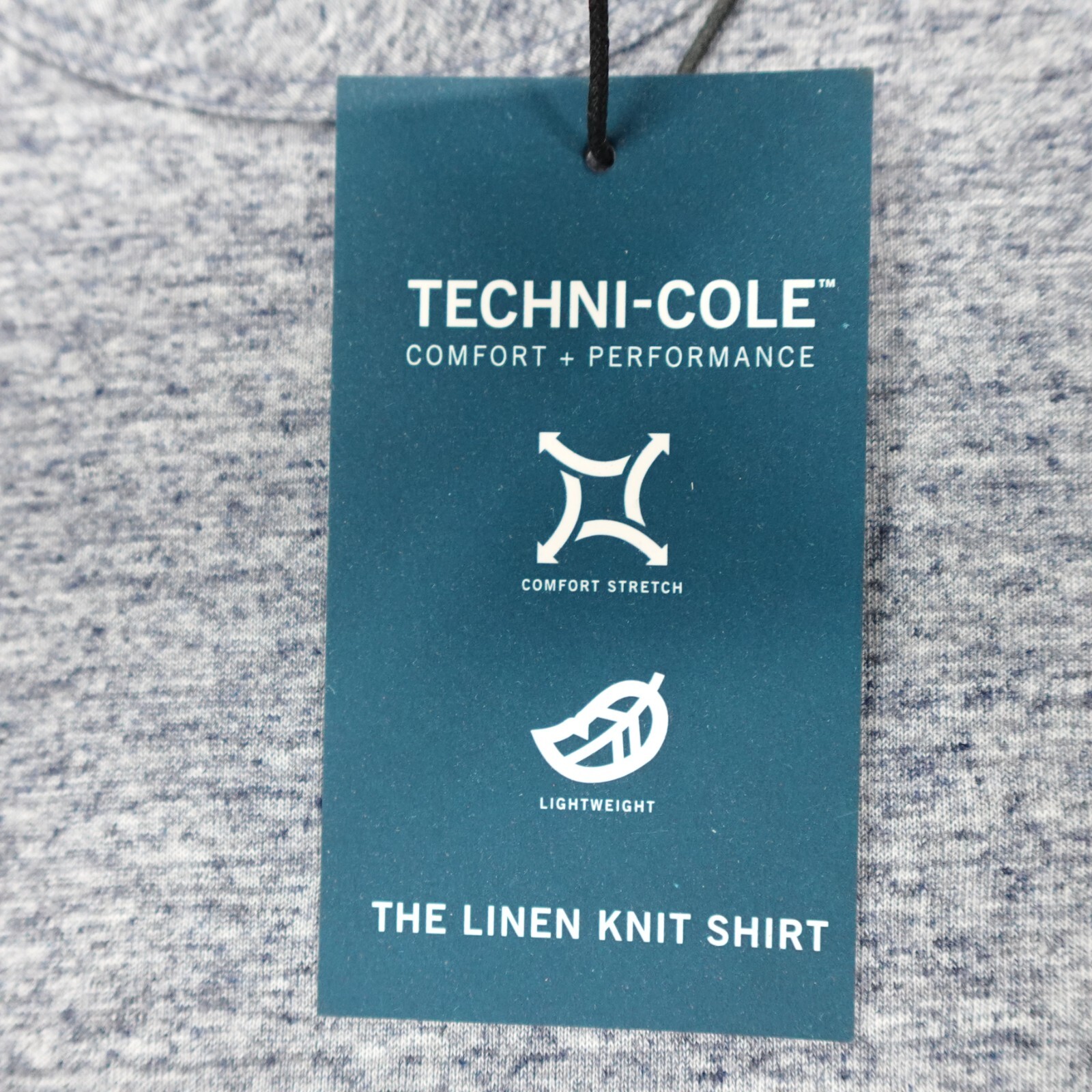 Kenneth Cole The Linen Knit Crew Neck Shirt S/S Lightweight Stretch Navy