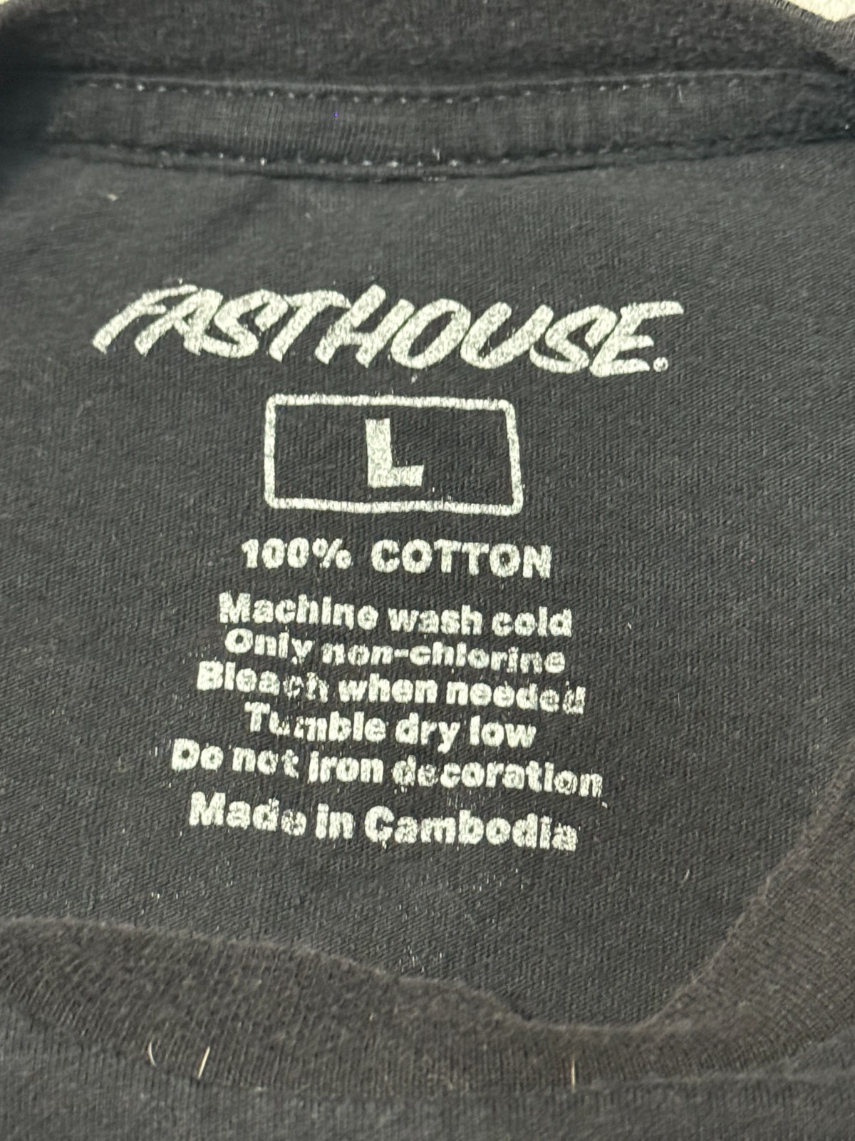 FASTHOUSE – Men’s Short Sleeve L – LARGE – Black – FAST HOUSE F/H – Still Smokin