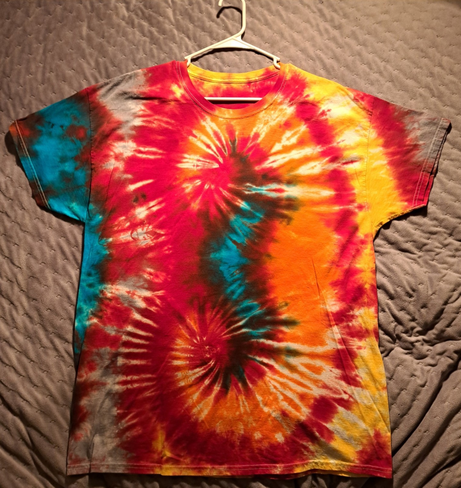 Unique Handmade 2XL 100 % Cotton Fruit of the Loom Double Swirl Tye Dye Shirts