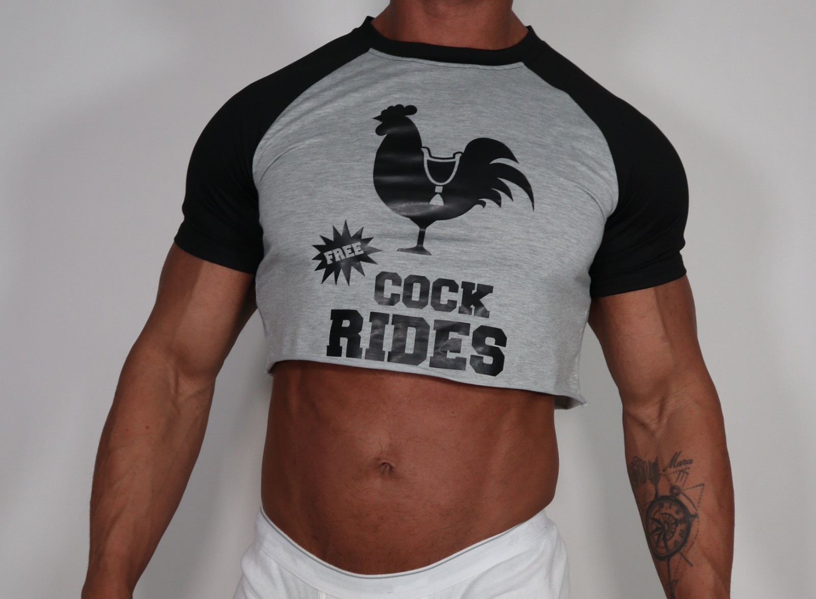 2 MEN’S FUN CROPPED SHIRTS BOTH SIZE S