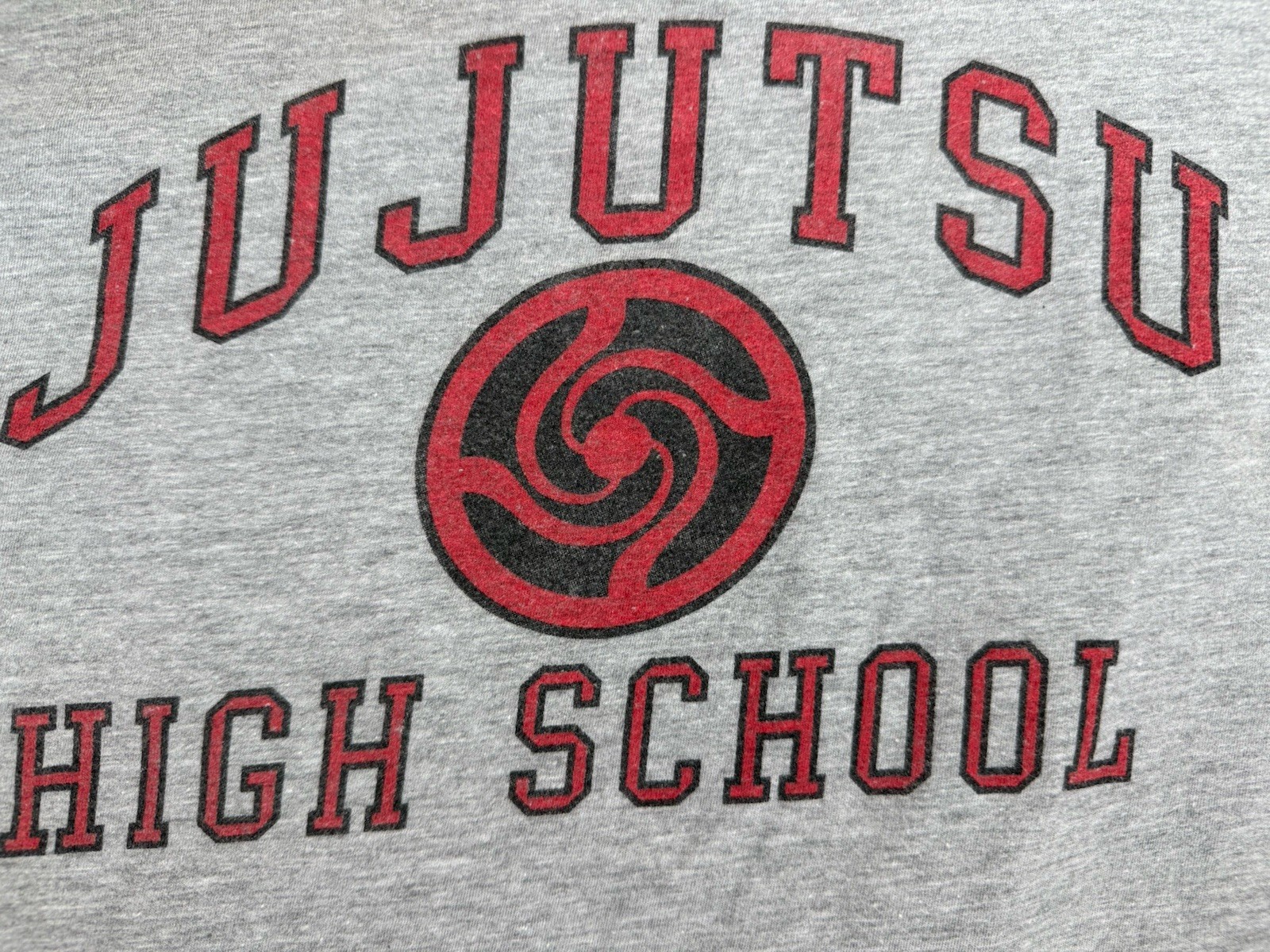Jujutsu Kaisen High School Gray T-Shirt Anime Red & Black Graphic Print Size 2XL