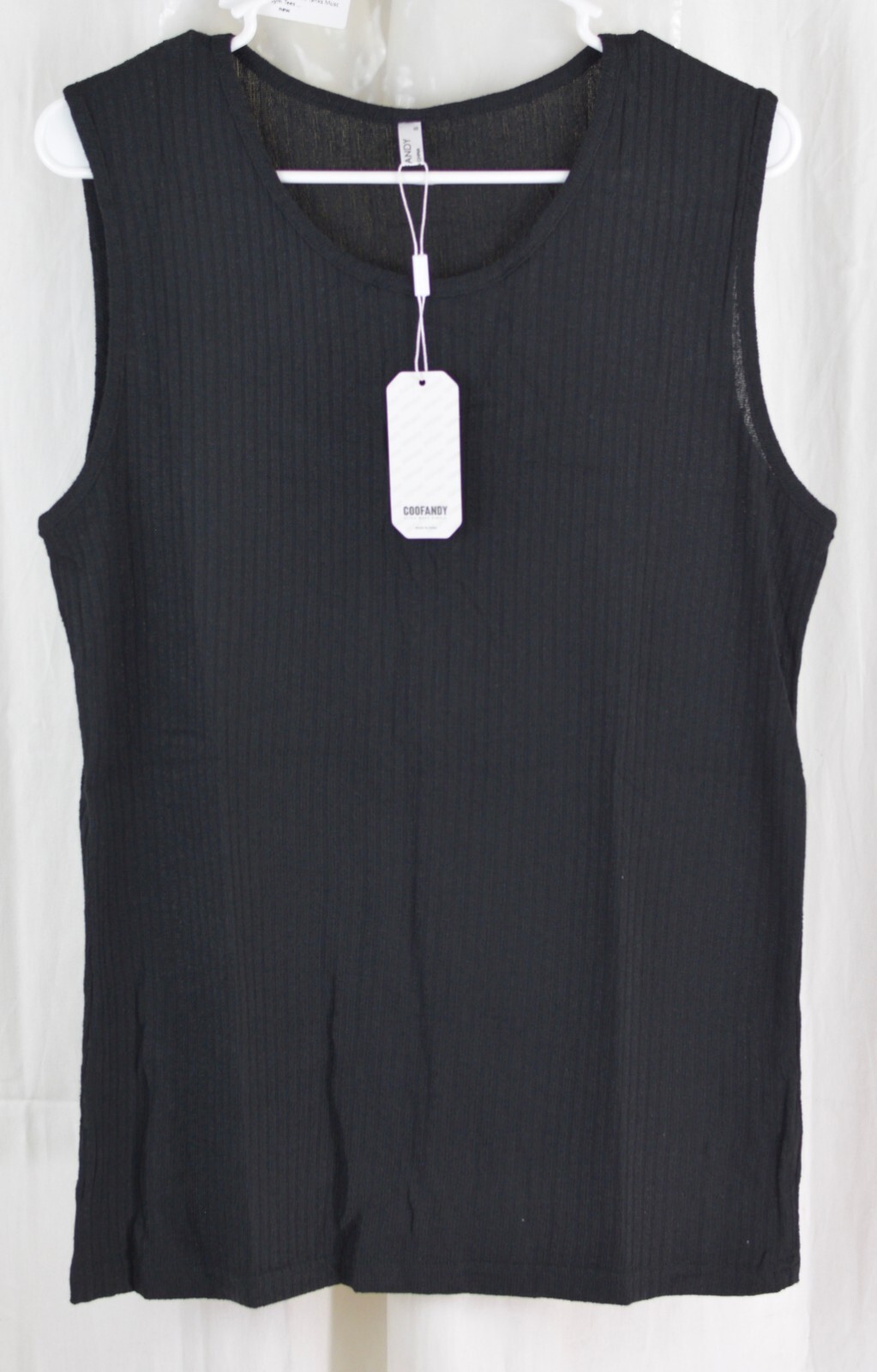 COOFANDY Men’s Casual Tank Tops 2 Pack White/Black Size Small